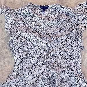 New Look floral blouse with ruffle sleeves